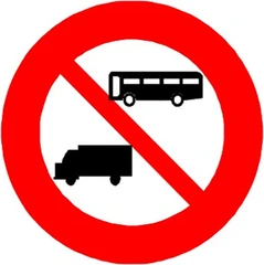 Biển số P.107 "Cấm xe ô tô khách và xe ô tô tải"