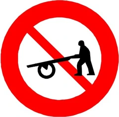 Biển số P.113 "Cấm xe người kéo, đẩy"